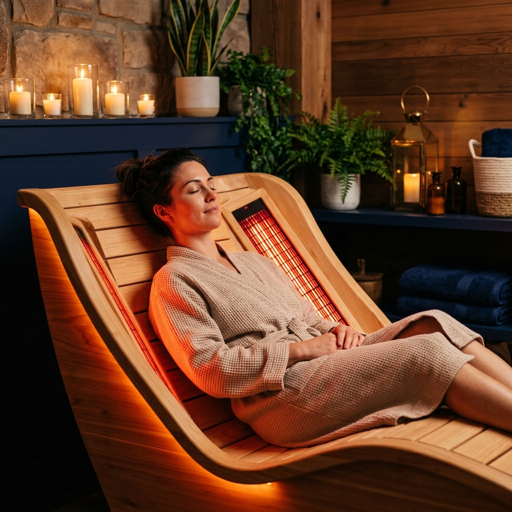 Infrared Sauna with Red Light Therapy at Blu Indigo Spa